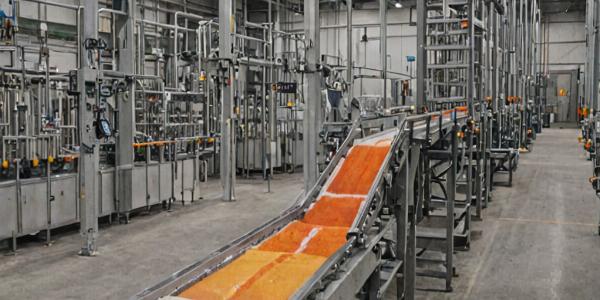 Modern powder coating line with automated conveyor system
